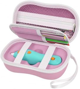 Case Compatible with 3Doodler Start+ Essentials (2024,2023), 3D Pen Set Storage Organizer with 4-Pockets Divider for Filament Refill Packs & USB Cable, Kids Art Activity Carrier Box (Case Only)-Pink