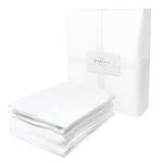 Wooflinen 100% Bamboo Sheet Set Matte White Modern Look Breathtakingly Soft Sheets (Full)