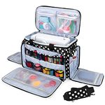 LUXJA Sewing Machine Carrying Bag with Removable Padding Pad, Travel Case for Sewing Machine and Accessories (Fit for Most Standard Sewing Machines), Black Dots (Bag Only)