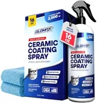 GLOMAX Home Ceramic Coating Spray Kit (16 oz) - Shine, Seal & Protect Stainless Steal, Glass, Kitchen & Bath Surfaces - Extremely Hydrophobic - Repels Stains & Grime - Includes 2 Micro Fiber Towels