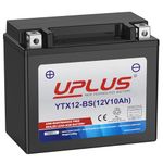 UPLUS Motorcycle Battery YTX12-BS, 12V 10Ah Powersports Batteries High Performance, Agm Maintenance Free Batteries for Bike ATV Scooter