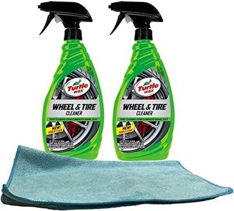Turtle Wax Heavy Duty All Wheel and Tire Cleaner (23 oz) Bundle with Microfiber Cloth (3 Items)
