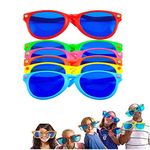 LATERN 6 Pieces Jumbo Sunglasses Plastic Colorful Jumbo Glasses for Beach Costume Fancy Dress Photo Props Party Supplies