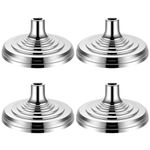 Leinuosen 4 Pcs Flag Holder Stand Flag Base Stand Flag Pole Stand Flag Pole Base for Indoor Outdoor 1.3/1.1 Inch Diameter Flagpole Garden House Classroom Churches Meeting Party Flags Banner (Silver)