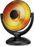 Kismile Oscillating Parabolic Space Heater with Thermostat and Timer, Radiant Dish Heater with Tip-Over and Overheating Protection For Indoor Use, 800w
