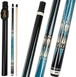 Pool Cue Stick, Billiard Cue Sticks with Hard Case, 2-Pieces 58" Pool Table Sticks, 13 mm Tip Pool Queue, 19-21 oz Pool Que (Blue,20oz)
