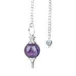 Amethyst Healing Dowsing Reiki Pendulum| Good Luck Charms Necklace| Chakra Healing Stones Crystals| Prosperity Stone Wealth Crystals| Energy Jewelry| Natural Gemstones Crystal| Peaceful Gift