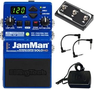 Digitech JamMan Solo HD Stereo Looper Pedal - Bundle with 2 Patch Cables and FS3x 3 Button Footswitch