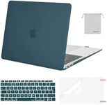 MOSISO Compatible with MacBook Air 13 inch Case M1 2021 2020 2019 2018, Hard Shell for MacBook Air M1 Case 13.3 inch A2337 A2179 A1932 & Keyboard Cover & Screen Film & Storage Bag, Deep Teal