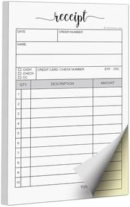 321Done Receipt Pad, Made in USA - 3.4x5.5 Handheld 2-Part Carbonless, Carbon Duplicate Copy Sales Order Form, Invoice Booklet, Cute Convenient for Small Boutique Business - 50 White/Yellow Sets
