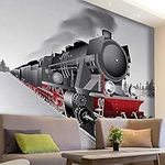 Back Ground Wallpaper Steam Engine Customize Peel & Stick Wallpaper Room Decor Extra Wide (W)59Inch X(H)59Inch