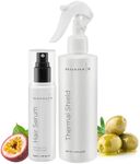 MOEHAIR Heat Protectant Spray (8 Fl. Oz) and Hair Serum (3.38 Fl. Oz) | Protects Hair Against Heat Damage | Enhances Shine, Tames Frizz, and Smooths Strands | Sulfate and Paraben-Free