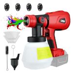 Cordless Paint Sprayer,HVLP Brushless Spray Gun with 4 Nozzles, for Milwaukee M18 18V/20V Max Battery, for Garden Irrigation, House Painting, Furniture,Cabinets, DIY Work