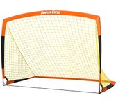 Dimples Excel Soccer Goal Kids Soccer Net for Backyard, 1 Pack (7' x 5', Orange Black)