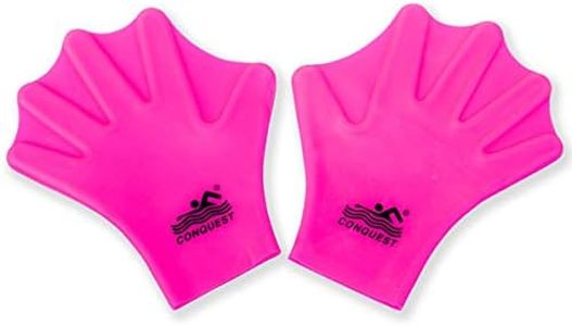 EXCEREY Swimming Gloves Silicone Webbed Swim Training Gloves Web Gloves Swimming Water Gloves for Kids (Rose Red, M, one Pair)