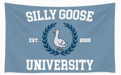 AUMIAU Silly Goose University Wall Tapestry, Dorm Decor For College Girls, College Tapestry, Funny Tapestry