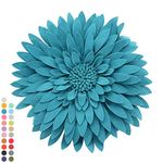 Flower Decorative Pillow - 3D Daisy Flower Pillow, Sunflower Throw Pillow -14.5 x 13 inch Round Decor Pillow - Flower Home Decorations - Couch & Bed Flower-Shaped Pillow (Case + Insert, Teal)