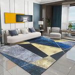 Large Rugs Modern Anti-slip Carpet Indoor Printed Decoration Area Rugs Geometric bright starry blue Living Room Bedroom Bay Window Sofa Floor Decor 200 x 280 cm