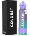 Coldest Sports Water Bottle with Straw Lid Vacuum Insulated Stainless Steel Metal Thermos Bottles Reusable Leak Proof Flask for Sports Gym (40 oz, Interstellar Glitter)