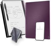 Rocketbook Core Reusable Spiral Notebook, Letter Size 8.5x11, Plum - Dotted Pages, App-Connected, Erasable, Durable Cover, Ideal for School, Work, and Creative Projects