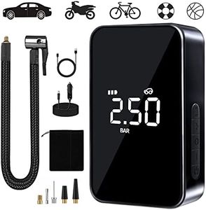 Compresseur à Air Portatif, 6000mAh Mini Gonfleur Electrique, 150PSI Pompe Vélo Electrique, Compresseur avec Affichage Numérique Lumière LED et Port C USB pour Pneus de Moto, Voiture, Vélo, etc