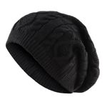 Zsedrut Women Slouchy Beanie Men Winter Knit Skull Cap Acrylic Hat for Girls Cold Weather Woman Toque (Black)