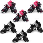 6 Pairs Dance Shoe Socks on Smooth Floors Over Sneakers,Shoe Cover Dancing Shoe Sliders Dancers Turning Socks Protect Knees, Black, One Size Short