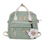 Cute Backpack Kawaii School Supplies Laptop Bookbag, Back to School and Off to College Accessories, Green, Large, Laptop