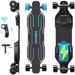 Caroma Electric Skateboards Glow in The Dark, 1200W Powerful Motor, 28MPH Top Speed, 4/6AH Battery, 16/28Miles Max Range, 4 Speed Mode Remote Control, Electric Longboard for Adults&Teens