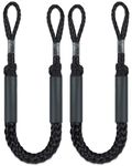 2PCS Dock Lines 3FT Premium Bungee Boat Lines Boat Accessories (Black, 3Feet)