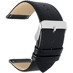 Talk Time Leather Watch Strap Black 28mm