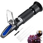 ALLmeter Refractometer for Grape Wine Making Dual Scale (Brix 0-40%,Alcohol 0-25%) Brix/Alcohol Wine Refractometer with ATC for Wine Making Home Brewing