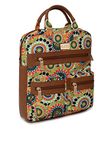 KLEIO Vegan Leather Printed Canvas Backpack Handbag for Women Girls (HO6012KL-MDOT) (MULTI DOT)