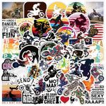 Dirt Bike Stickers |50Pcs cross country Motorcycle Waterproof Vinyl Decals for Bike Water Bottles Laptop Bicycle Refrigerator Cup Luggage Computer Mobile Phone Skateboard