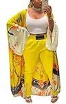 Women Maxi Kimono Cardigan Satin Ca