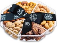 Nuts Gift Basket 6 Section Octagon Gift Tray | Gourmet Freshly Roasted Assorted Nuts Party Tray by Oh Nuts