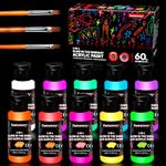 Fantastory Easter Glow in the Dark Paint,60ml/2oz,Neon Colors Glow Acrylic Paints,Waterproof Blacklight Paint for Outdoor Rock,Wood,Craft,Canva,Pumpkin,Holiday Decor [FluorescentSeries]