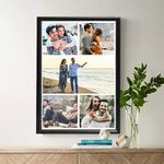 FA6 Customised 5 Photo Collage Vertical Frame for Birthday, Anniversary, Wedding Gift, Personalized Collage Gift, Wall Photo Frame - 12x18 Inch