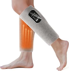 Advanced Leg Massager with Heat, Air Compression Calf Massager for Circulation & Pain Relief, 3 Intensities, 3 modes, LED Display, Adjustable Fit, Portable & Rechargeable & Cordless, therapist choice