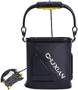 Drasry Collapsible Fishing Bait Bucket Portable Multi-Functional Fish Live Lures Bucket (Black)