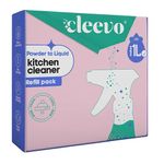 Cleevo Kitchen Cleaner Spray- 1L Refill Pack | Natural Plant-Based Kitchen Cleaning Spray for Tough Stains, Gas Stove, Countertop, Chimney | Grease & Grime Remover | All-in-One Kitchen Surface Cleaner