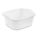 Sterilite 06478008 Durable Heavy-Duty Reinforced Multipurpose Plastic 12 Quart Kitchen Dishpan with Molded Handles, White (32 Pack)