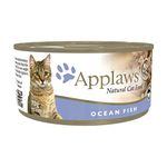 Applaws Natural Premium Wet Cat Food for Adult Cats, Ocean Fish in Broth Pack of 24 x 70g Cans