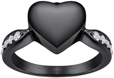 Richsteel Cremation Urn Ring Jewelry for Ashes Stainless Steel Heart Locket Rings