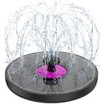 SZMP 3.5W Solar Fountain, 2024 Upgraded Glass Panel Bird Bath Fountains, Solar Powered Water Fountain Pump with 7 Nozzle & 4 Fixers for Garden, Pond, Bird Bath, Pool (Black)