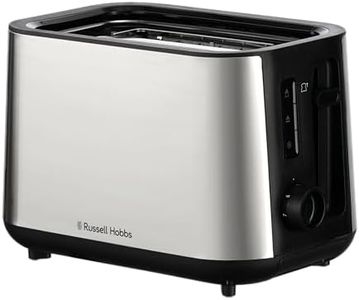 Russell Hobbs Toaster 2 Slice (Extra Wide slots, 6 Browning levels, High-Lift, Frozen, Reheat & Cancel function, Lift & Look, Removable crumb tray, Brushed stainless steel) Classics 27390