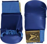 Karate Gloves Karate Mitts Full Contact Karate training Hand Safety Mitts (Blue, Small/kids 5-9yrs)