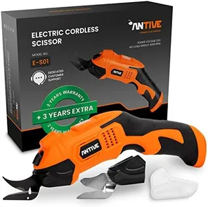 Antive Electric Scissors for Cutting Fabric, Cardboard & Plastic – Rechargeable Cordless Electric Scissors with 2 Blades Included – Electric Fabric Scissors ideal for Crafting (Orange)