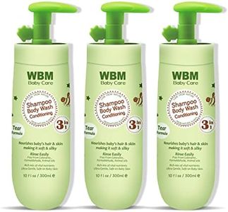 WBM Baby Care 3-in-1 Baby Shampoo, Body Wash & Conditioner, Care From Nature,100% Plant-Based, No Tear Formula, Safe on Babies Skin, Kids Shampoo 300 ml/ 10 fl. Oz