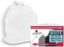 Spartano White Garbage Bags 22 x 24 Inch (500 Count), Regular Kitchen Garbage Bag for Waste Bin, Multipurpose Trash Bags for Home & Office